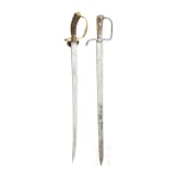 A German hunting sword and hunting hanger, 18th century