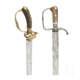 A German hunting sword and hunting hanger, 18th century