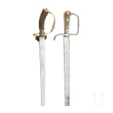 A German hunting sword and hunting hanger, 18th century