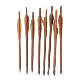 Eight German crossbow bolts, 15th/16th century