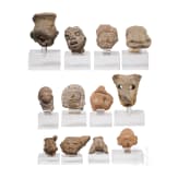 15 Tonköpfe, präkolumbisch, verschiedene Kulturen, 10. - 15. Jhdt.n. Chr.