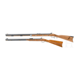 Two percussion rifles, replicas in the style of the "Hawken Rifle"