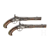 A pair of flintlock pistols by Devillers in Liege, circa 1750