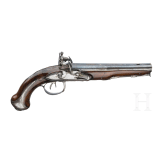 A French double-barreled flintlock pistol, circa 1760