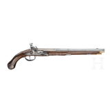 A magnificent pair of German chiselled flintlock pistols, circa 1780
