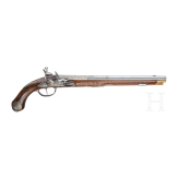 A magnificent pair of German chiselled flintlock pistols, circa 1780