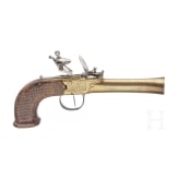 A French flintlock blunderbuss pistol, made of brass, ca. 1780