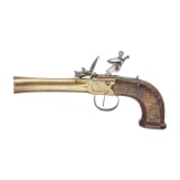 A French flintlock blunderbuss pistol, made of brass, ca. 1780