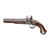 A side-by-side flintlock pistol by W. Paris, Derby, circa 1795