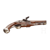 A side-by-side flintlock pistol by W. Paris, Derby, circa 1795