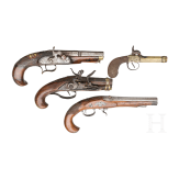 A small collection of South German flintlock and percussion pistols, 18th and 19th century
