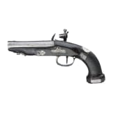 A French flintlock muff pistol made by Biche a Vesoul, France circa 1810