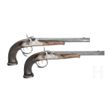 A pair of German percussion pistols, circa 1840