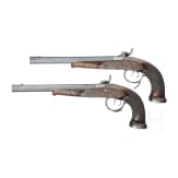 A pair of German percussion pistols, circa 1840