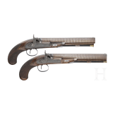 A pair of percussion pistols by Wheeler & Son in Birmingham, circa 1840