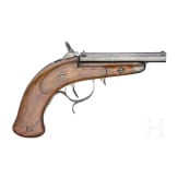 A German cased percussion pistol for indoor shooting, circa 1850