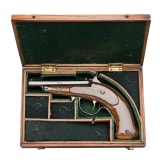 A German cased percussion pistol for indoor shooting, circa 1850