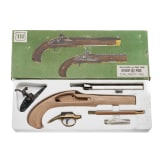 A percussion pistol, 18th century, and a modern kit for a percussion pistol by Jacobi in Iserlohn