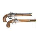 Two percussion pistols, Italian replicas in cal. .44