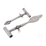 Two German wheellock spanners, 17th/18th century