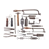 Mixed lot of gunsmith's tools, 19th century