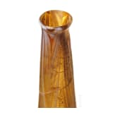 Großes Unguentarium aus honigfarbenem Glas mit weißen Streifen, römisch, 1. Jhdt. n. Chr.