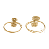 A pair of gold wire rings with four loops and spiral ends, late Urnfield Culture, 10th – 9th century B.C.
