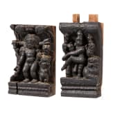 Zwei hinduistische Holzreliefs mit Darstellungen Shivas, Nepal oder Nordostindien, frühes 20. Jhdt.