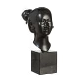 A Vietnamese bronze bust of a Laotic woman, 20th century