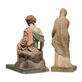 Zwei Nachbildungen der Tanagra-Figuren, deutsch, um 1900