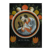 A German reverse glass painting (icon) showing Apostle Peter, Black Forest, 19th century