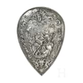 A shield decorated in relief, 20th century