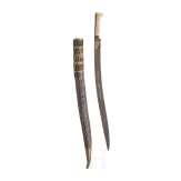 Yatagan mit Wootz-Klinge und Silberscheide, osmanisch, datiert 1800