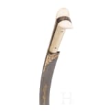 Yatagan mit Wootz-Klinge und Silberscheide, osmanisch, datiert 1800