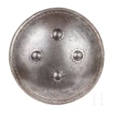 Silber- und goldtauschierter Helm und Schild, Nordindien (Lahore), 1. H&auml;lfte 19. Jhdt.