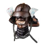 16-Platten-Suji-Kabuto mit Nara Mempo, Japan, sp&auml;te Edo-Periode
