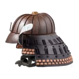 16-Platten-Suji-Kabuto mit Nara Mempo, Japan, sp&auml;te Edo-Periode