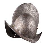 Ge&auml;tzter und vergoldeter Prunkmorion, Mailand, um 1590