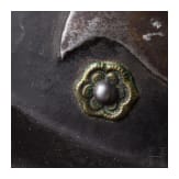 Schwarzwei&szlig;er Morion mit Lilienmotiv, deutsch, um 1600