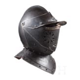 Geschw&auml;rzter K&uuml;rassierhelm, deutsch, um 1620