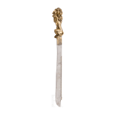 Gro&szlig;es jagdliches Messer mit feuervergoldetem L&ouml;wengriff, Venedig, um 1600