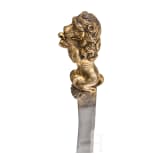 Gro&szlig;es jagdliches Messer mit feuervergoldetem L&ouml;wengriff, Venedig, um 1600