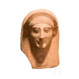 Protome eines Frauenkopfes aus Ton, archaisch, 2. H&auml;lfte 6. Jhdt. v. Chr.