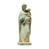Statuette der Gottesmutter mit Kind, Bein, byzantinisch, 13. - 14. Jhdt.