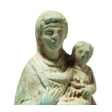 Statuette der Gottesmutter mit Kind, Bein, byzantinisch, 13. - 14. Jhdt.
