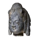 Kopf eines Bodhisattvas, China, wohl Shandong-Region, ca. 6. Jhdt.