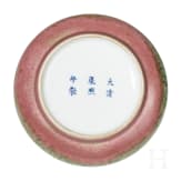 Pfirsichbl&uuml;tenfarben glasierte Pinselwaschschale mit Kangxi-Marke, China, wahrscheinlich aus dieser Zeit (1661 - 1772)