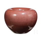 Rot glasierter kugeliger Topf, China, wohl Ende 19./Anfang 20. Jhdt.