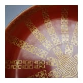 Korallenrot glasierter Teller mit Gl&uuml;ckssymbolen, China, wohl sp&auml;tes 19./Anfang 20. Jhdt.