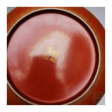 Korallenrot glasierter Teller mit Gl&uuml;ckssymbolen, China, wohl sp&auml;tes 19./Anfang 20. Jhdt.